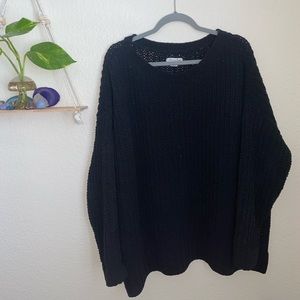 American Eagle M Black Chunky Knit Crewneck Sweater